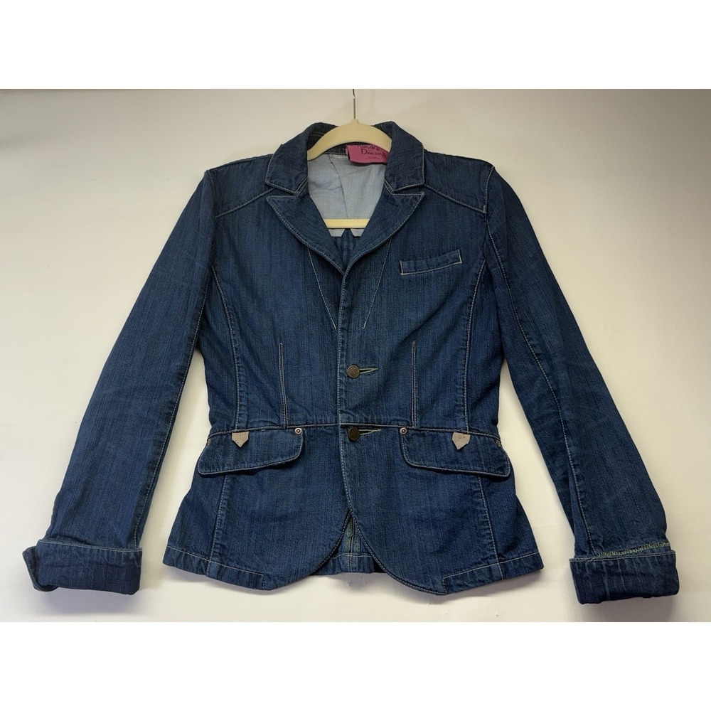 Carol's Denims Blue Dark Wash Denim Jeans Jacket Pockets Size Small